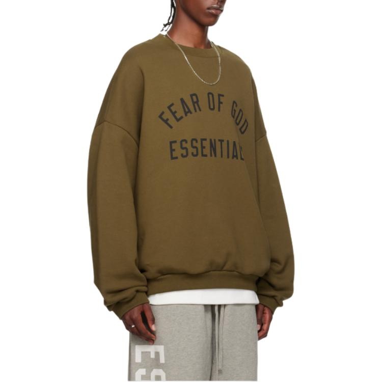 Fear of God Essentials Fleece Crewneck 'Olive' 192BT246264F - 4
