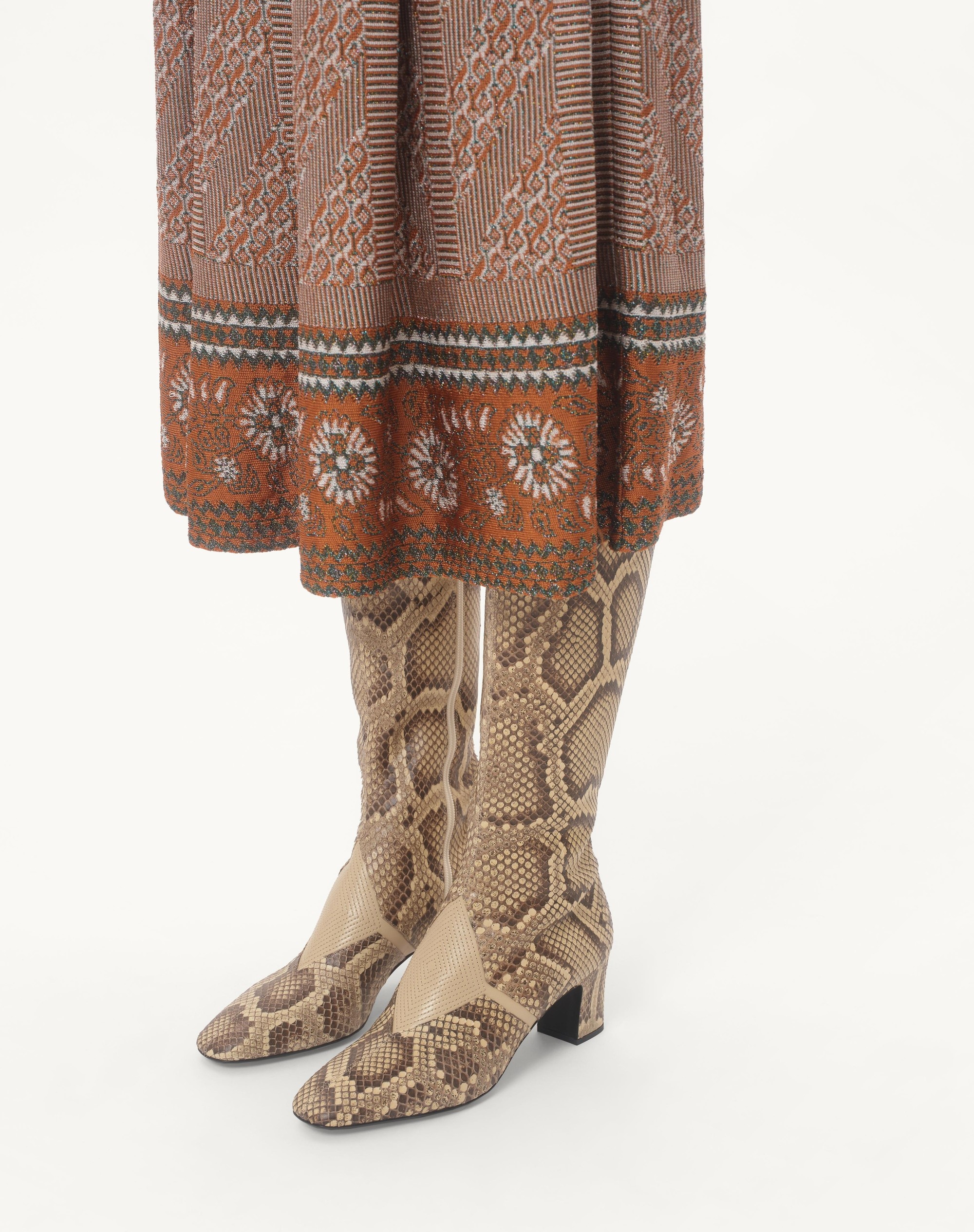 KNITTED SKIRT WITH LUREX JACQUARD PATTERN - 3