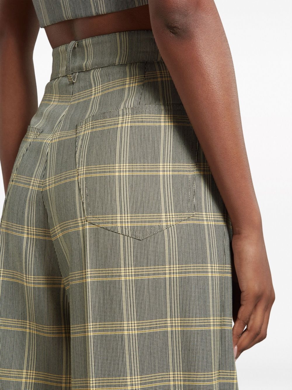 check-pattern palazzo pants - 5