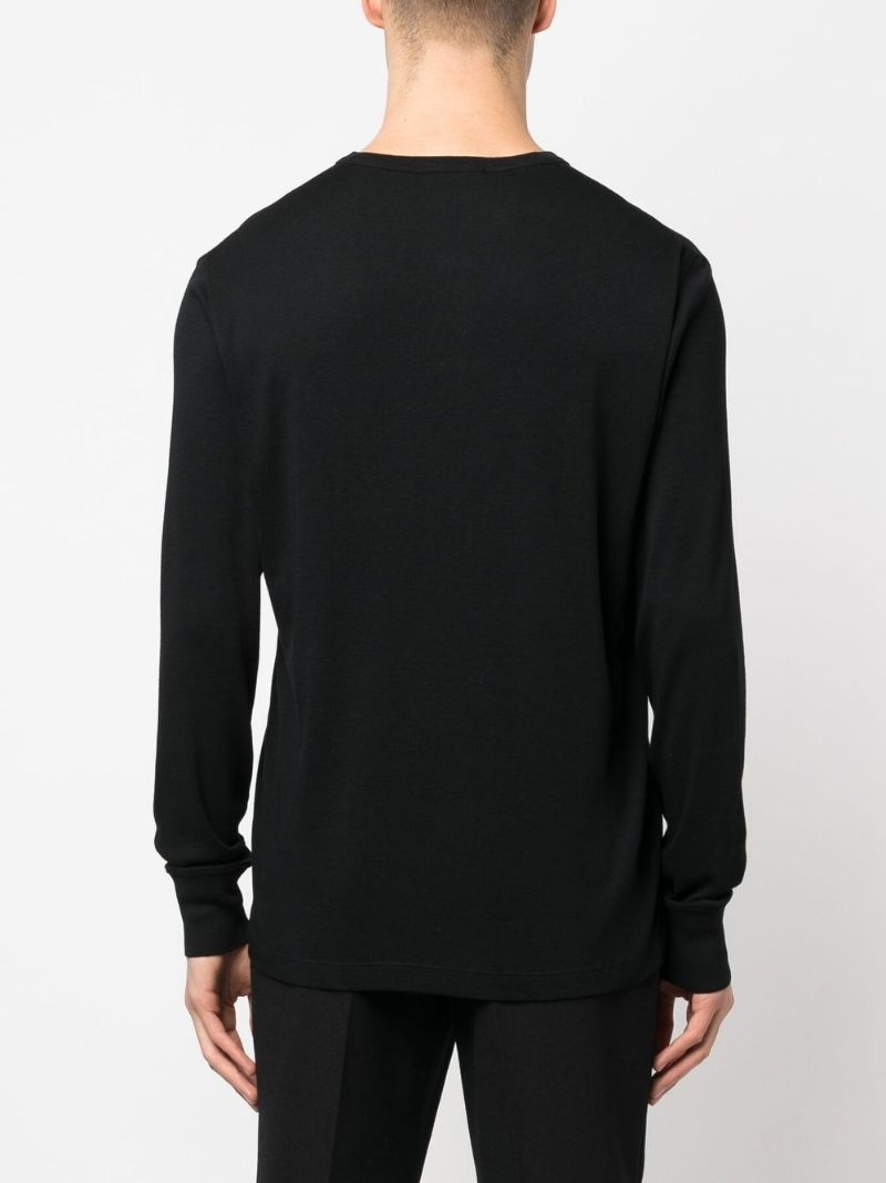 button-placket long-sleeved T-shirt - 4