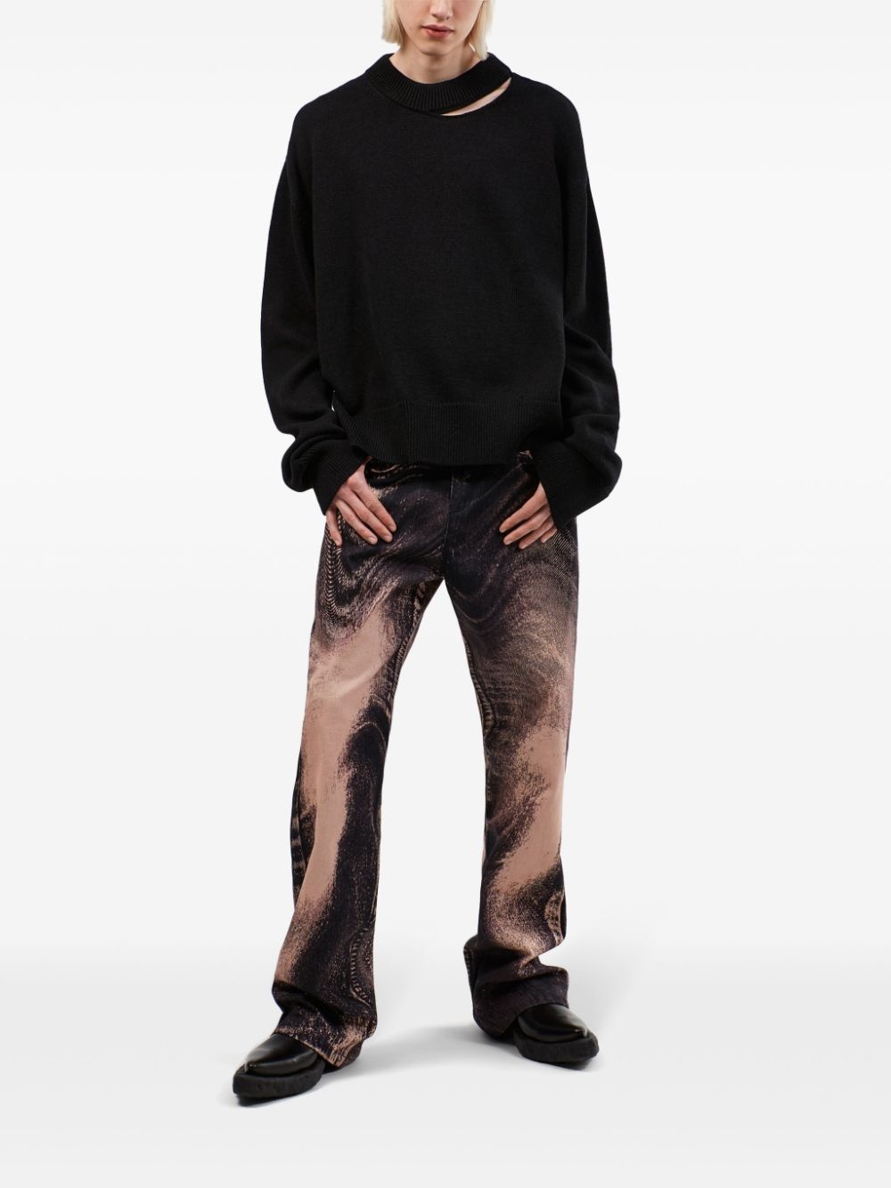 distresssed knit sweater - 3