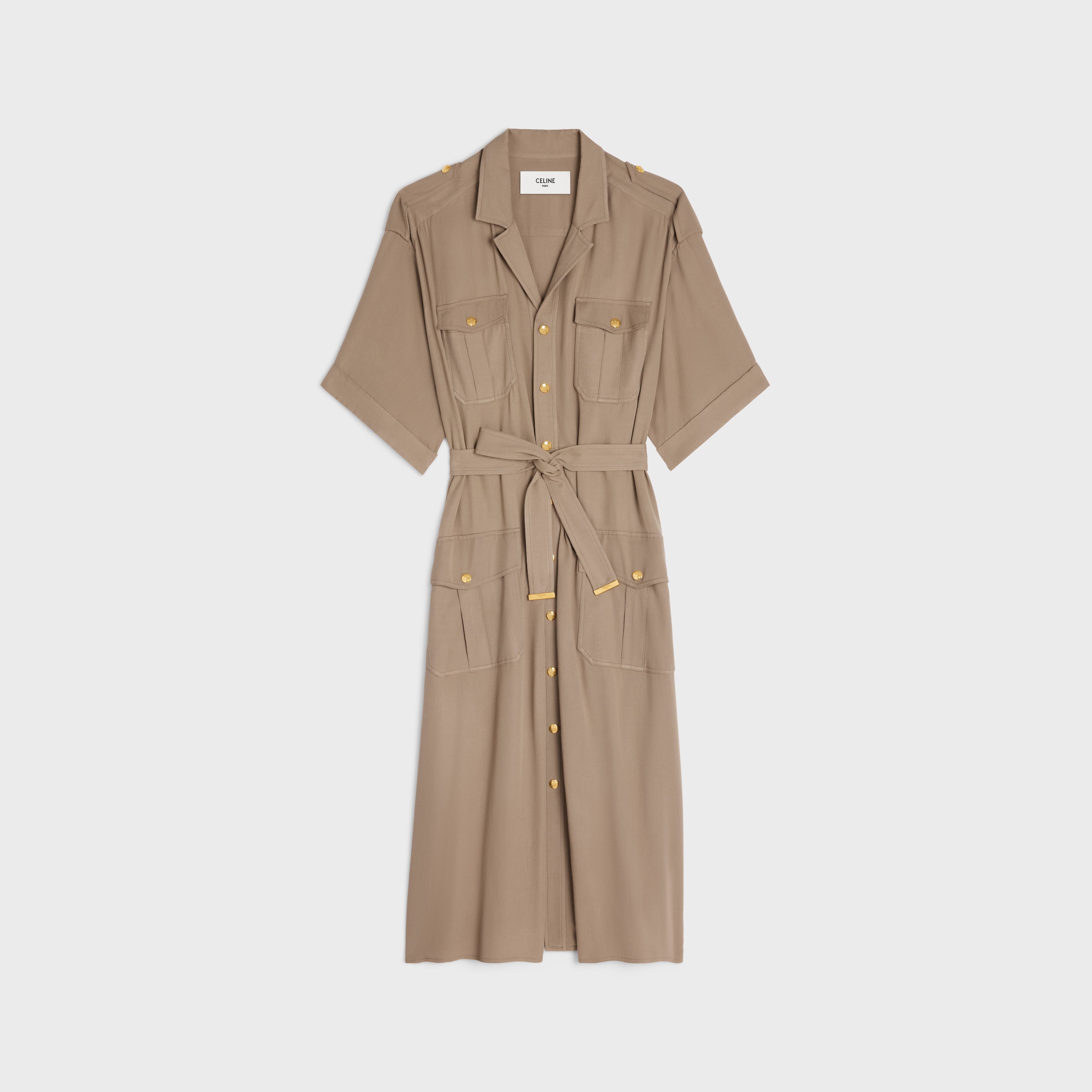 CELINE safari dress in lightweight viscose | REVERSIBLE