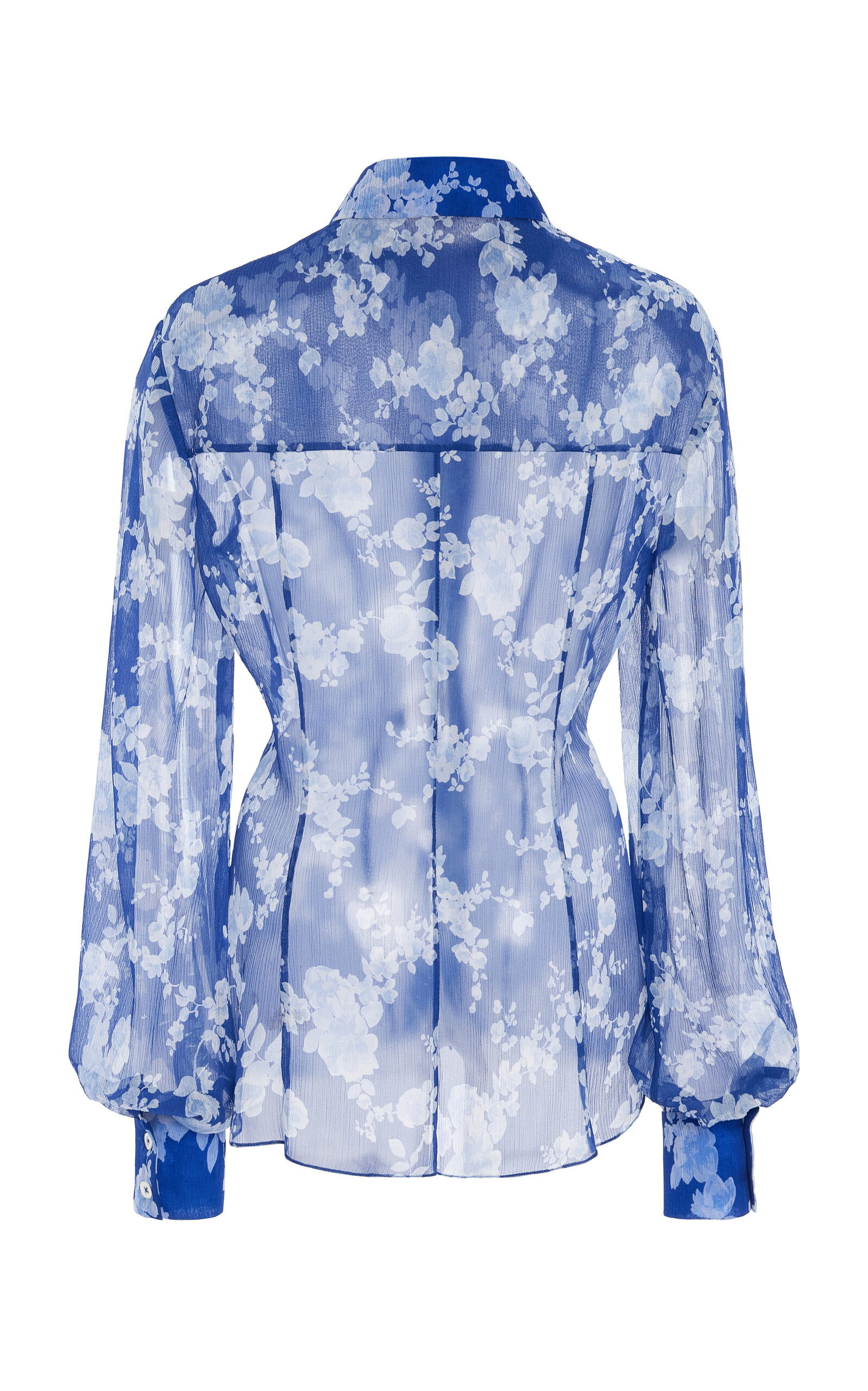 Silk Chiffon Shirt white - 3
