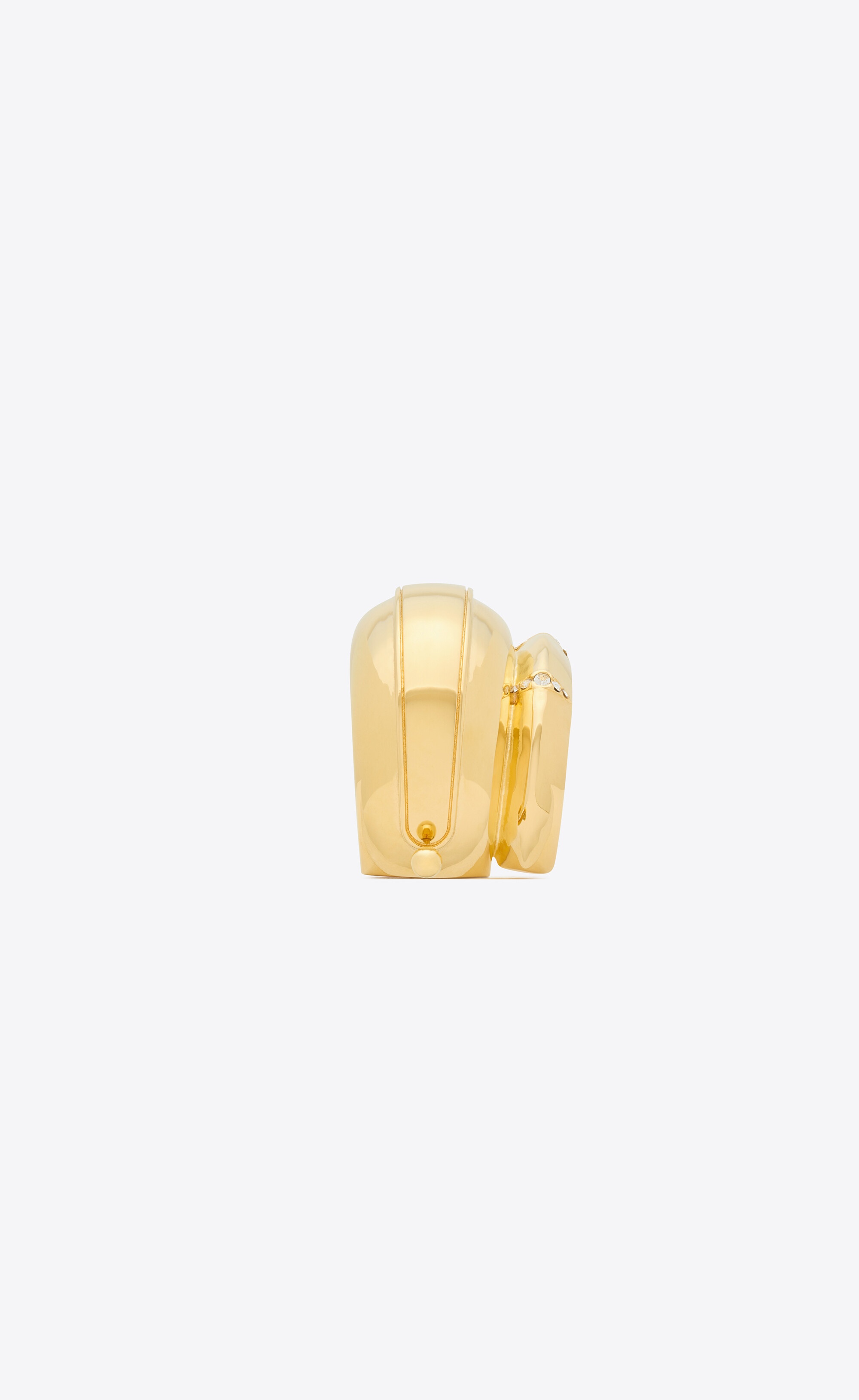 rhinestone bumpy scarf ring in metal - 4