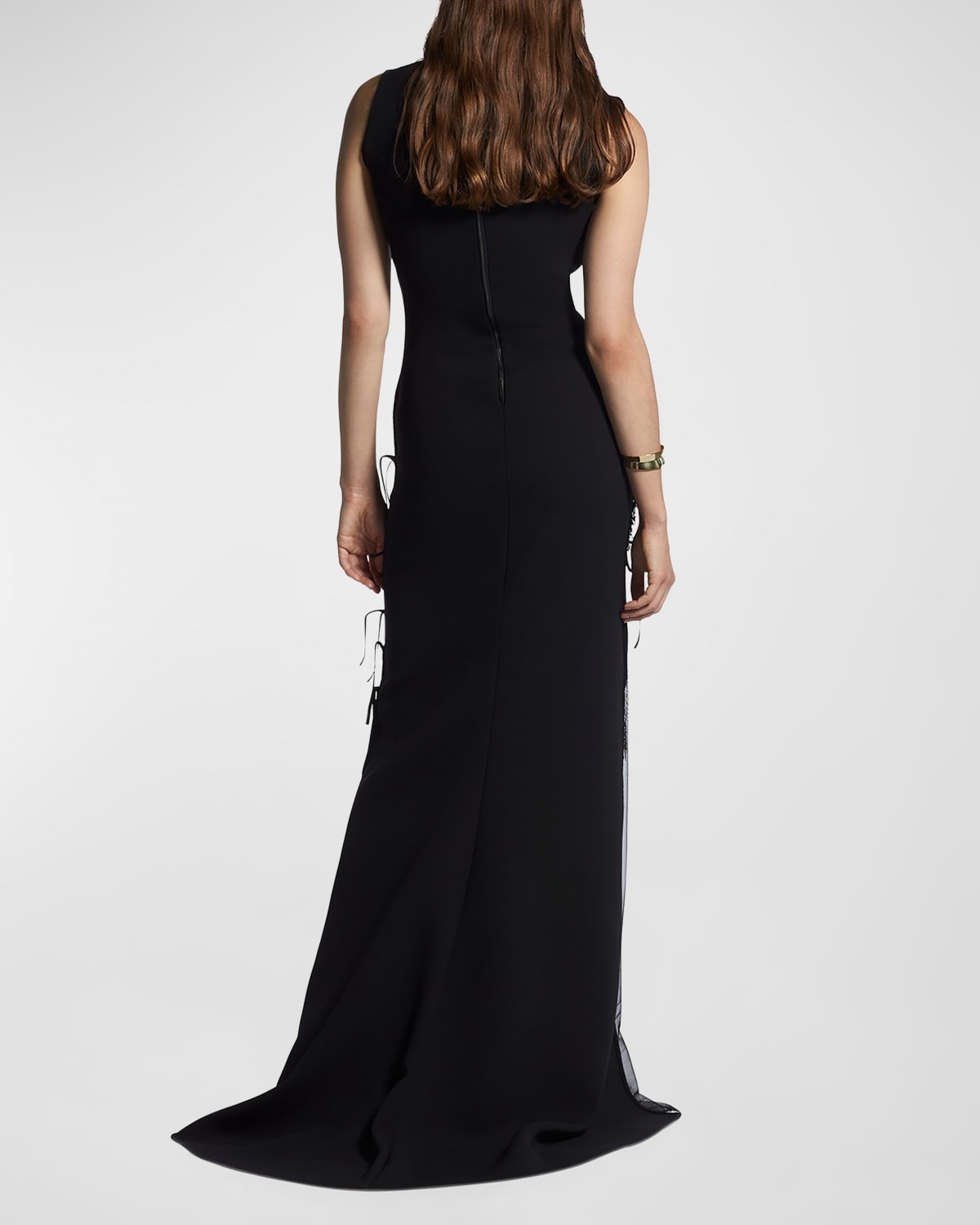 Hedone Sheer Fringe Ruffle Gown - 4