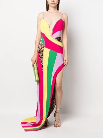 PHILIPP PLEIN rainbow-patchwork long dress outlook