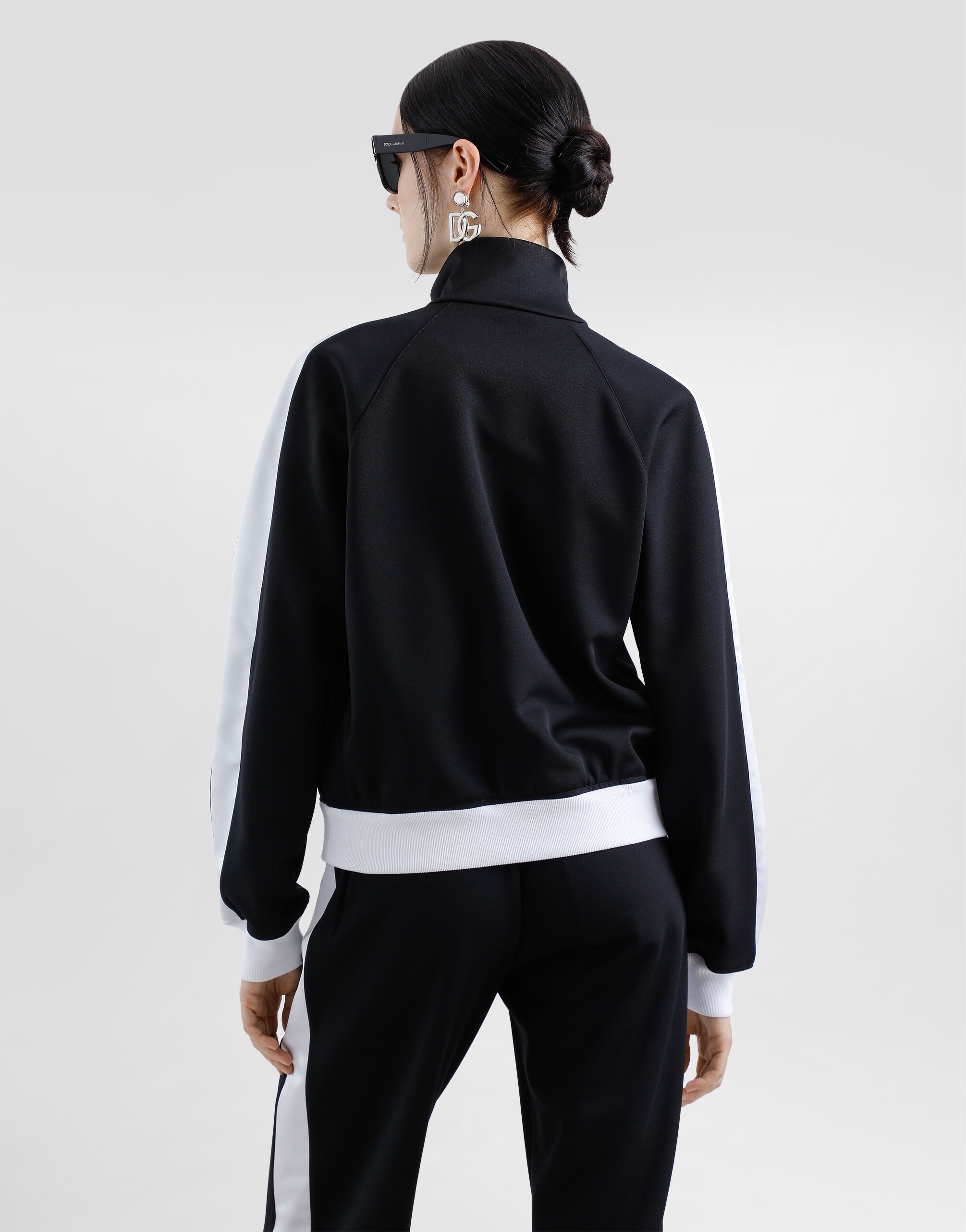 Zip-up triacetate sweatshirt with DG logo embroidery - 6