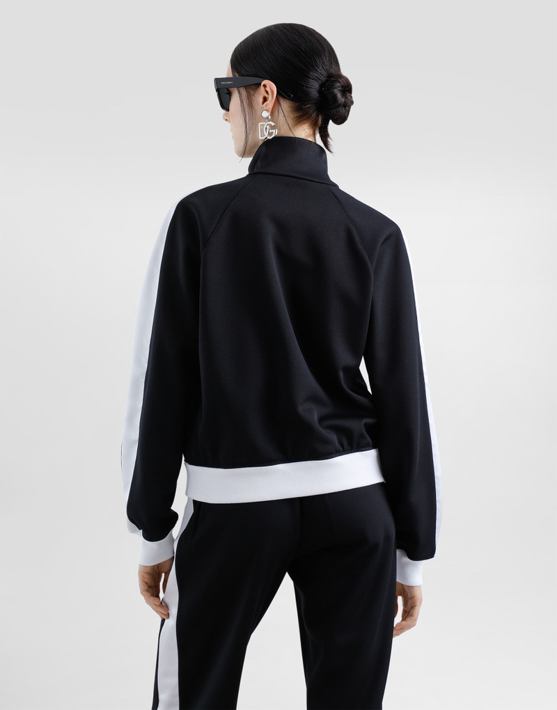 Zip-up triacetate sweatshirt with DG logo embroidery 6