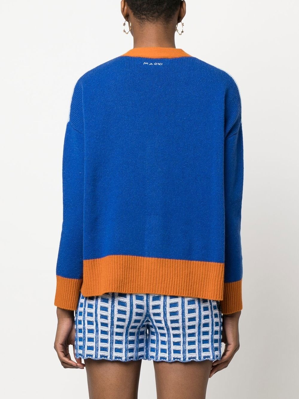 contrasting-trim knit cardigan - 4