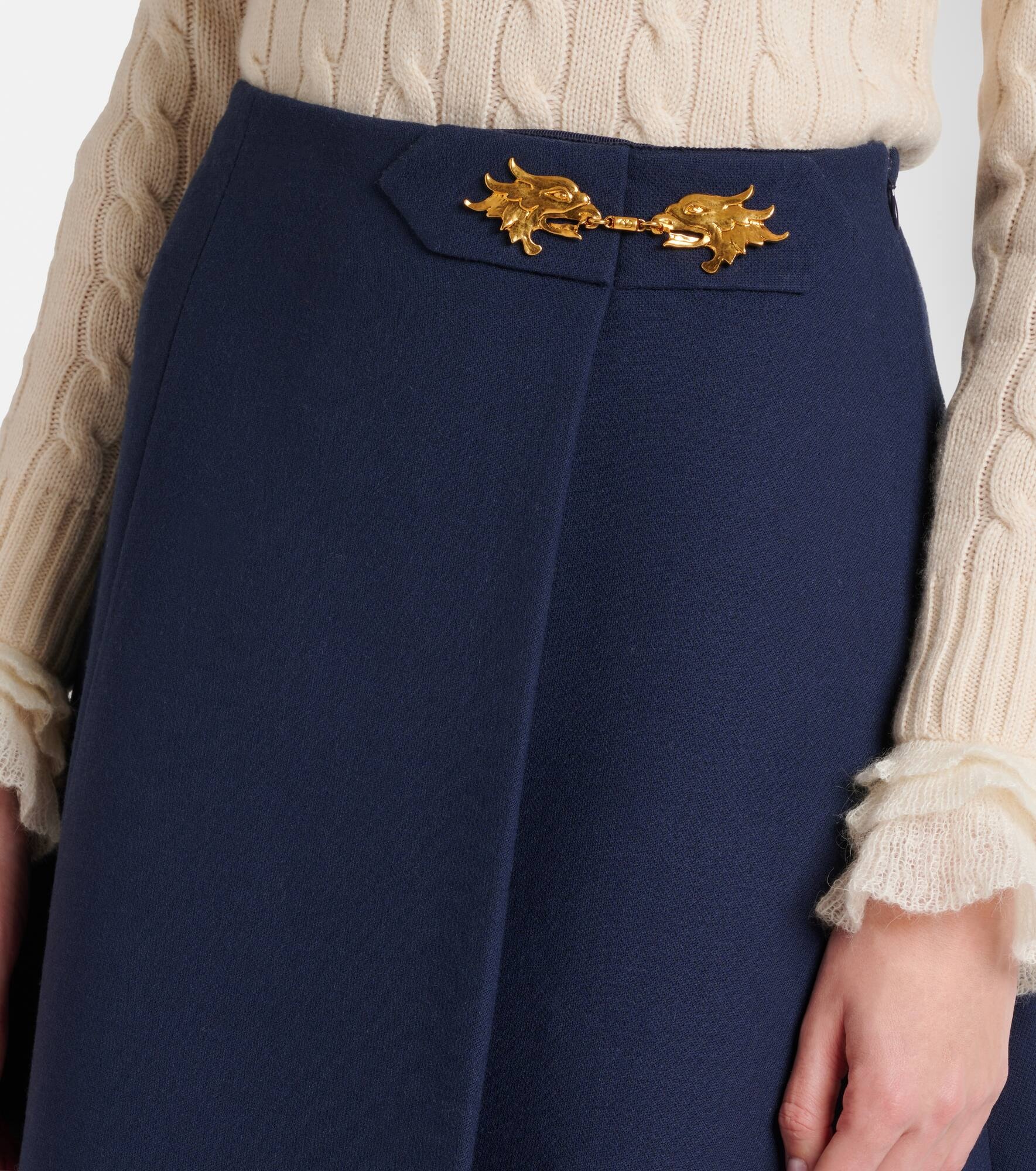 Virgin wool crêpe midi skirt - 4