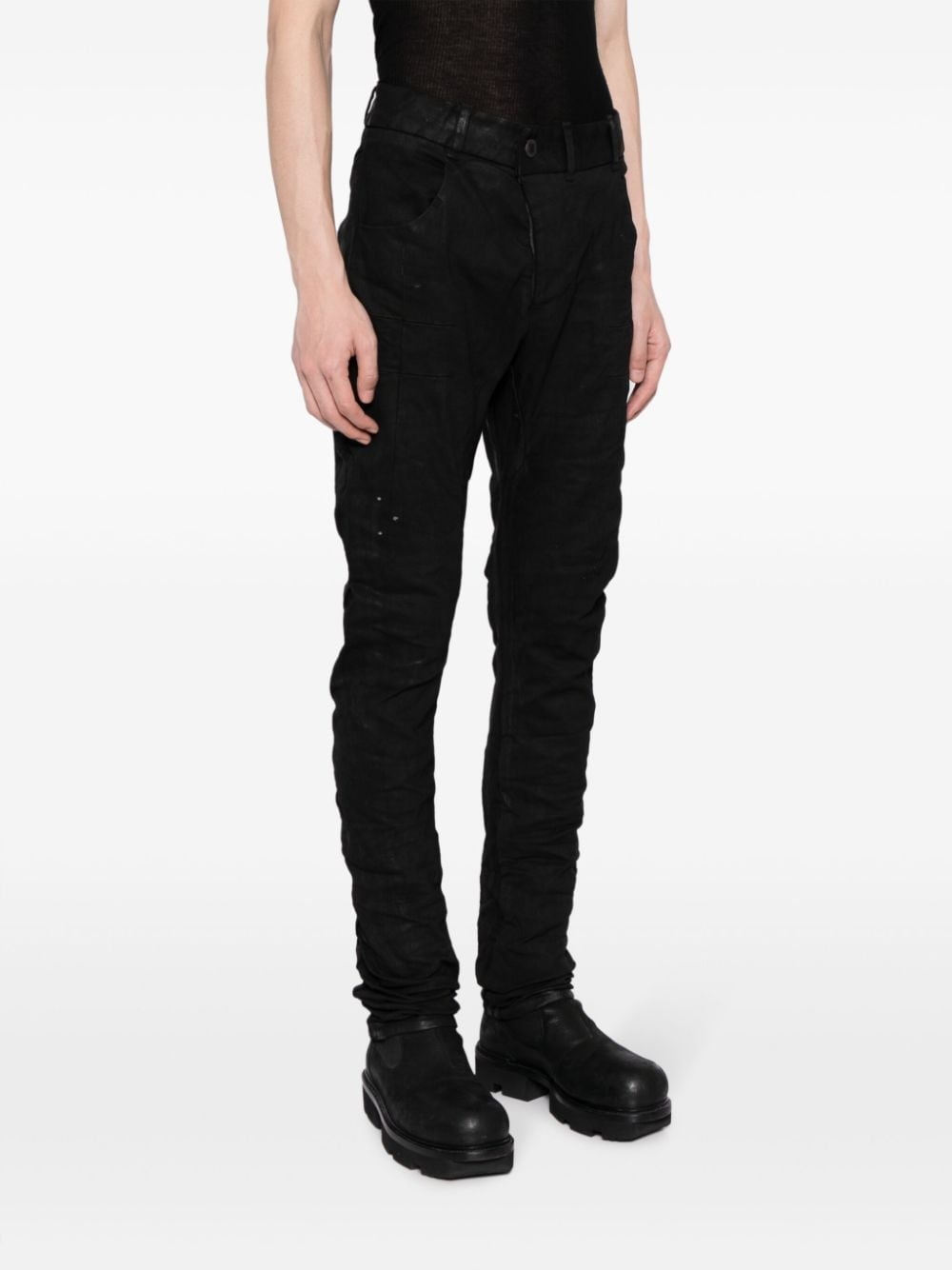 distressed drop-crotch skinny trousers - 3
