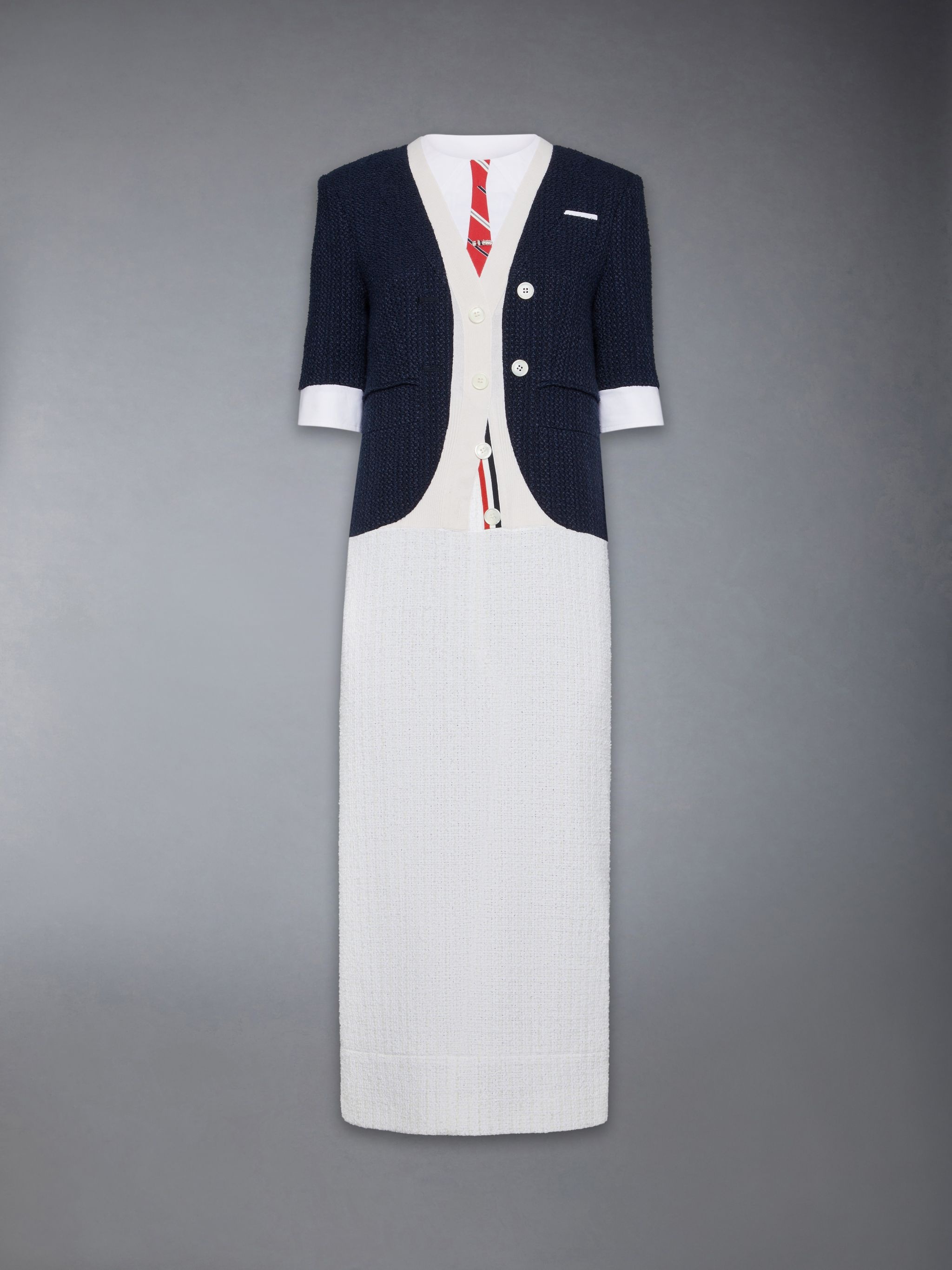 Classic Tweed Trompe Loeil Dress - 7