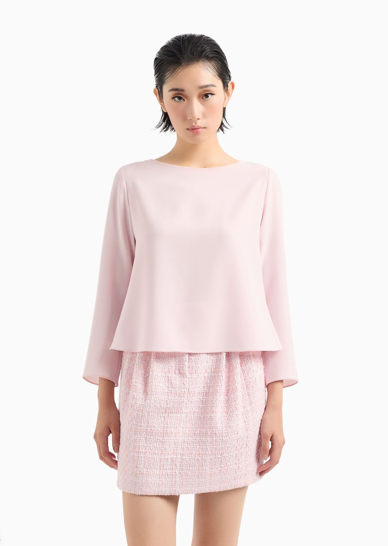 Lurex tweed skirt with darts - 2