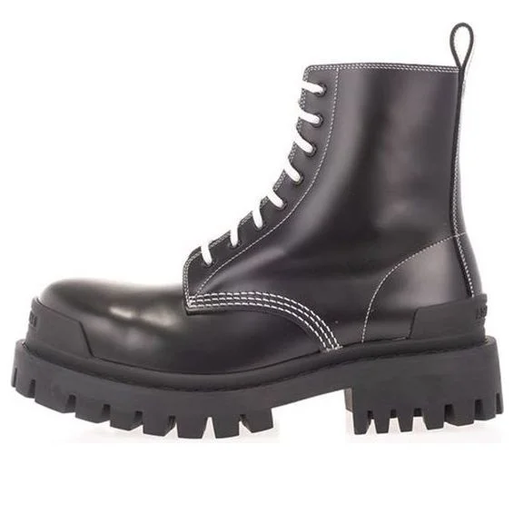 (WMNS) Balenciaga Strike Lace Up Boots 'Black' 590974WA9641070 - 1
