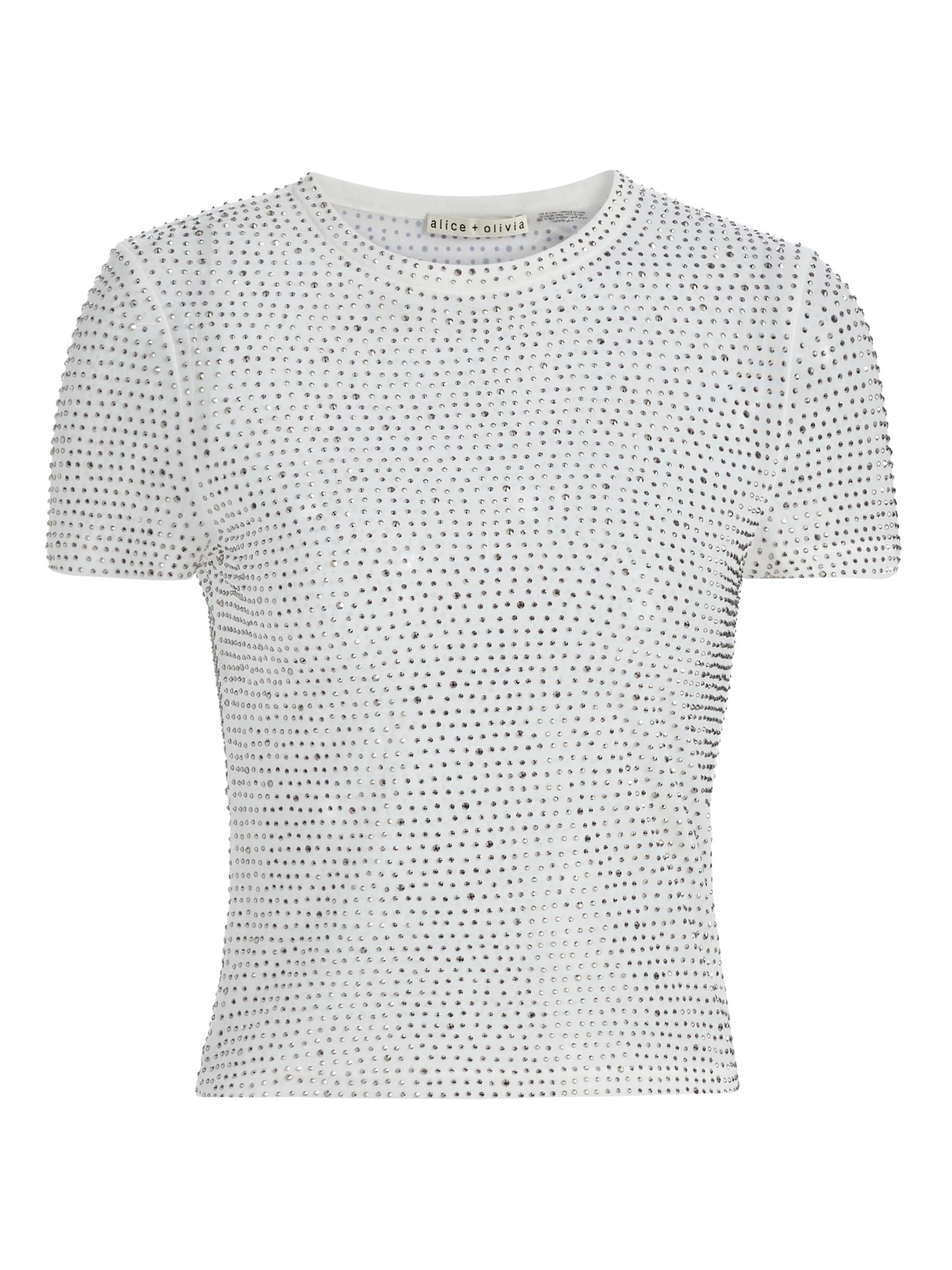 Women's Tess Crystal-Embellished T-Shirt - Off White Hematite - 1