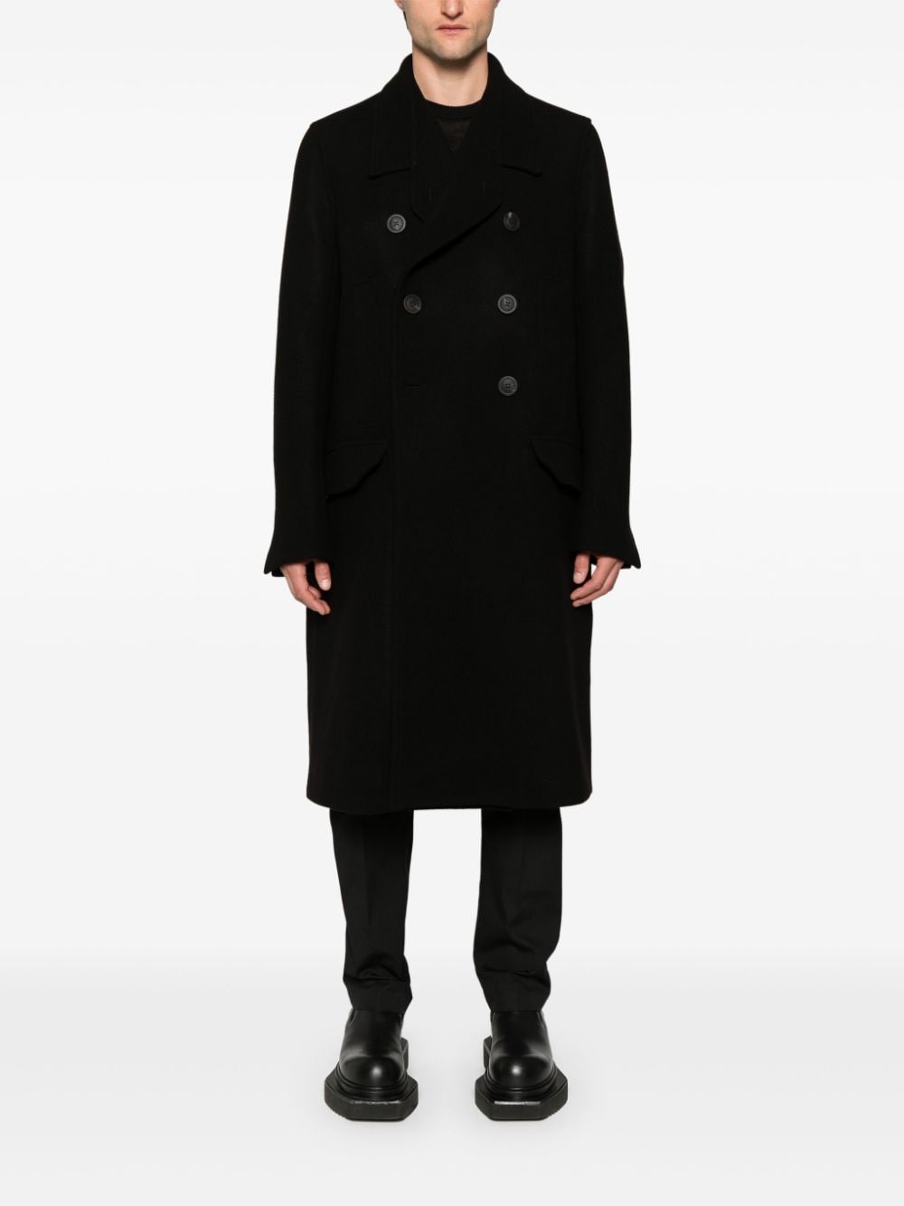 Officer double-breasted long coat - 2