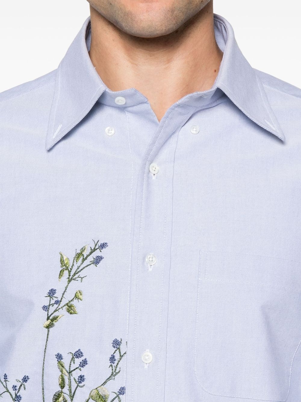 embroidered-motif shirt - 5