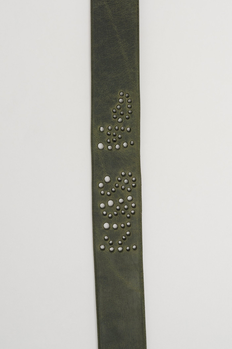 Our Legacy 3 CM Kiss Me Belt Dark Cloud Leather outlook