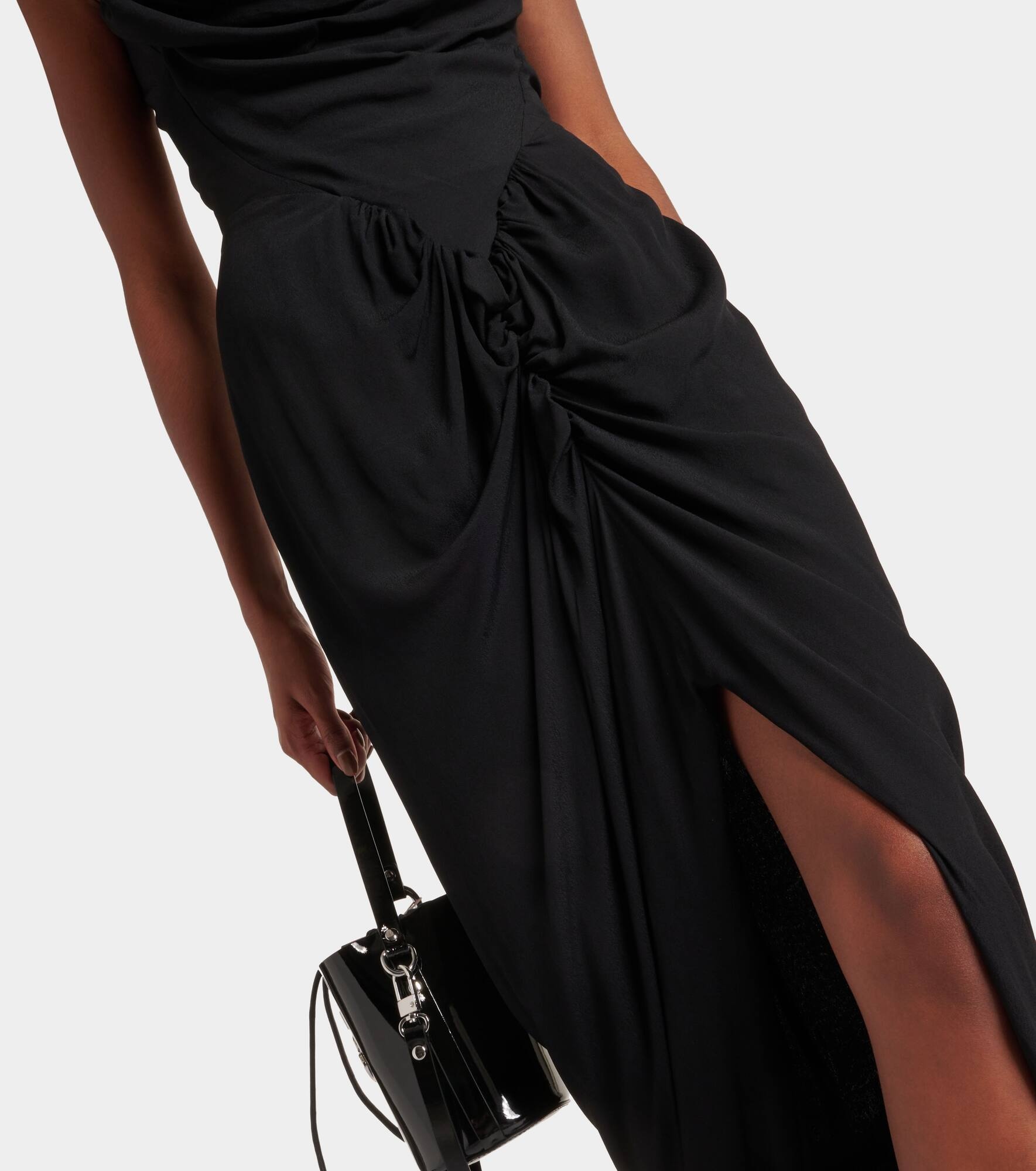 Panther gathered asymmetric maxi dress - 5