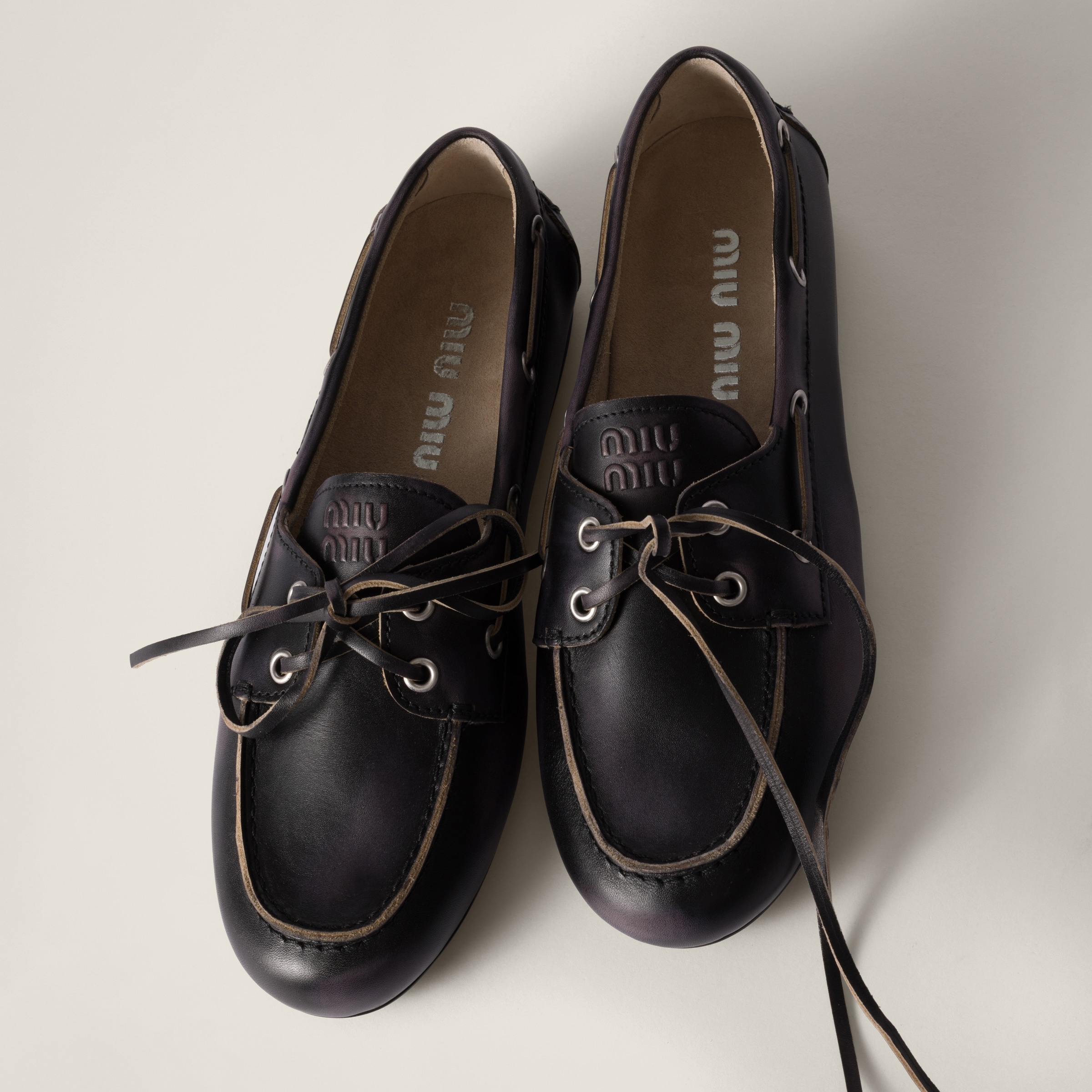 Unlined bleached leather loafers - 4