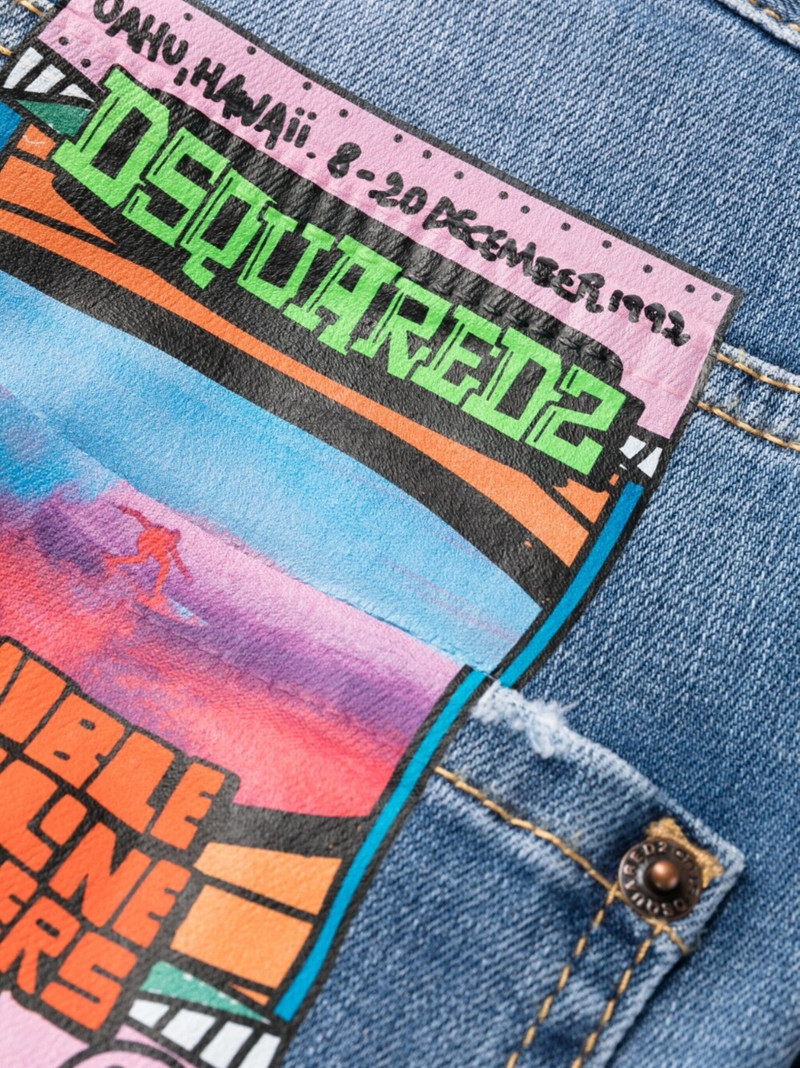 logo-print light-wash jeans 6
