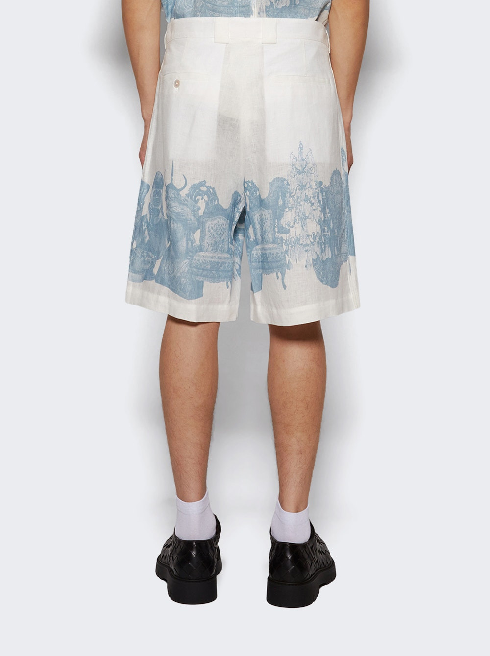 Bermuda Shorts Blue And White - 4