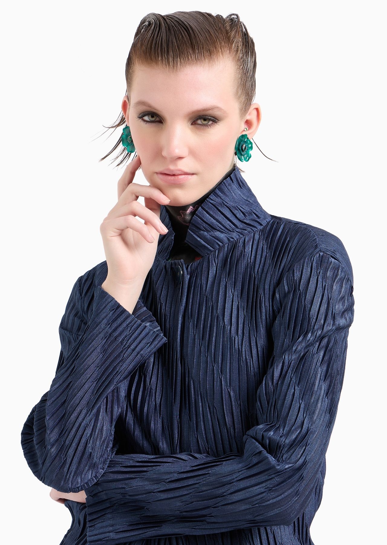 ASV single-breasted jacket in two-tone pleated jersey - 5