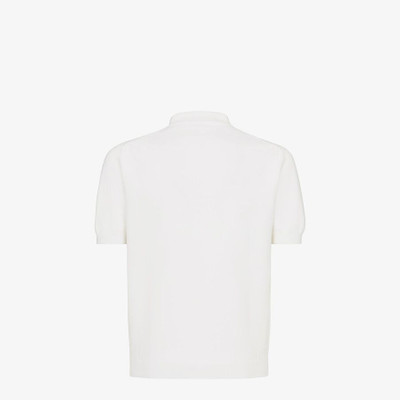 FENDI White cotton polo shirt outlook