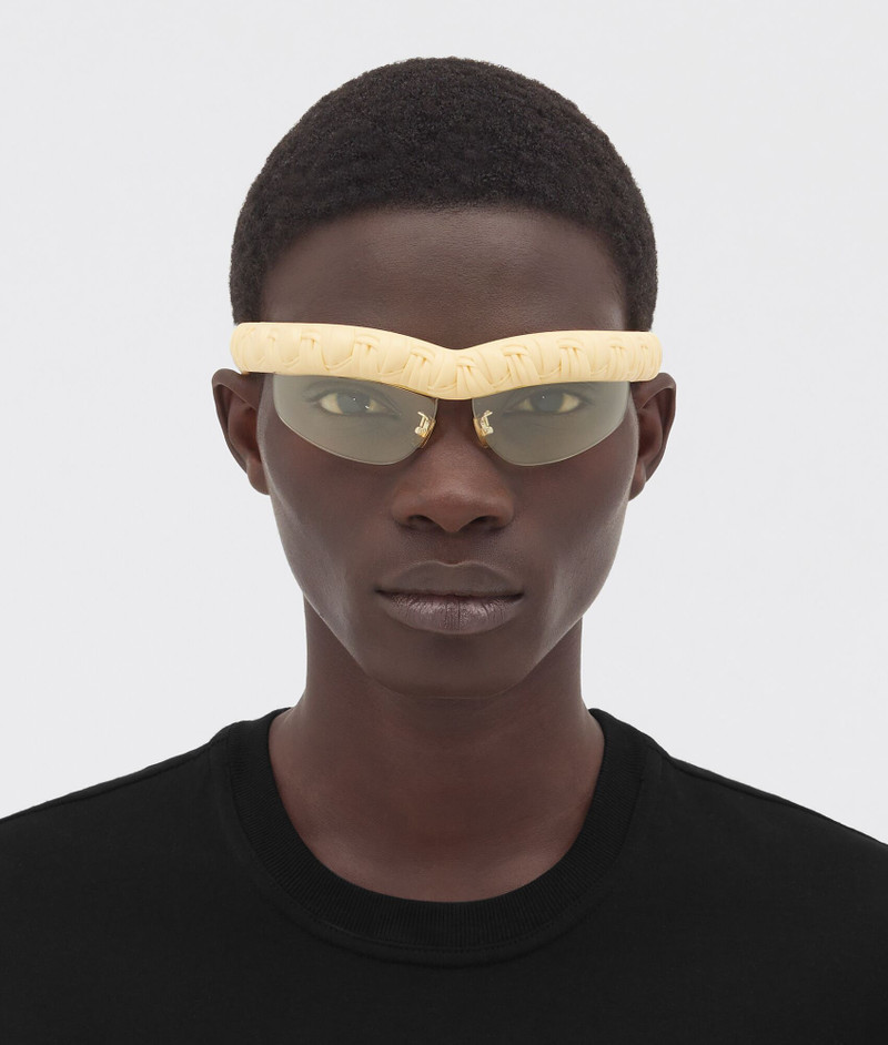 Bottega Veneta Pleat Wraparound Sunglasses outlook