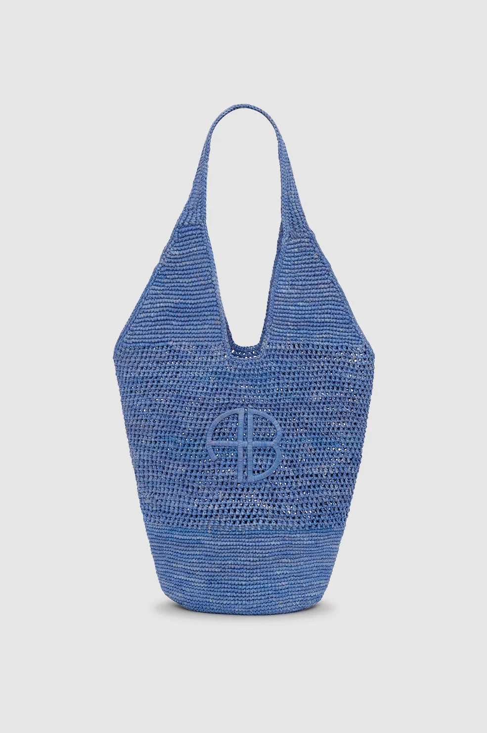 Leah Logo Hobo Raffia - Storm Blue - 1