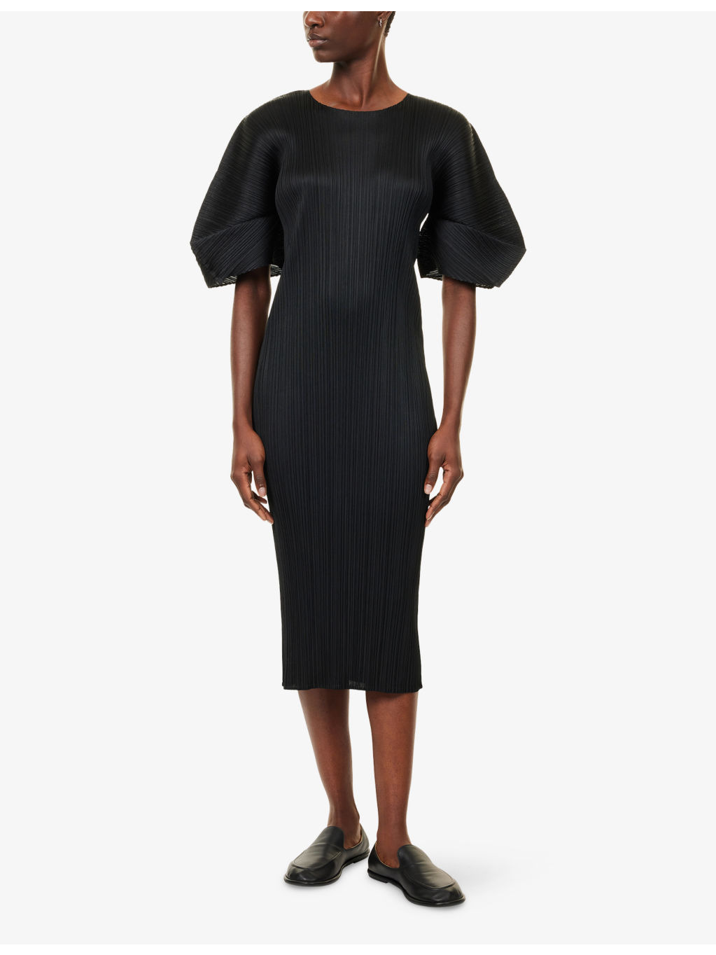 Slim-fit Round-Neck Knitted Midi Dress - 3