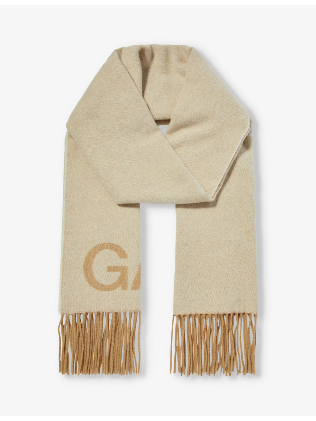 Logo-print recycled wool-blend scarf - 1
