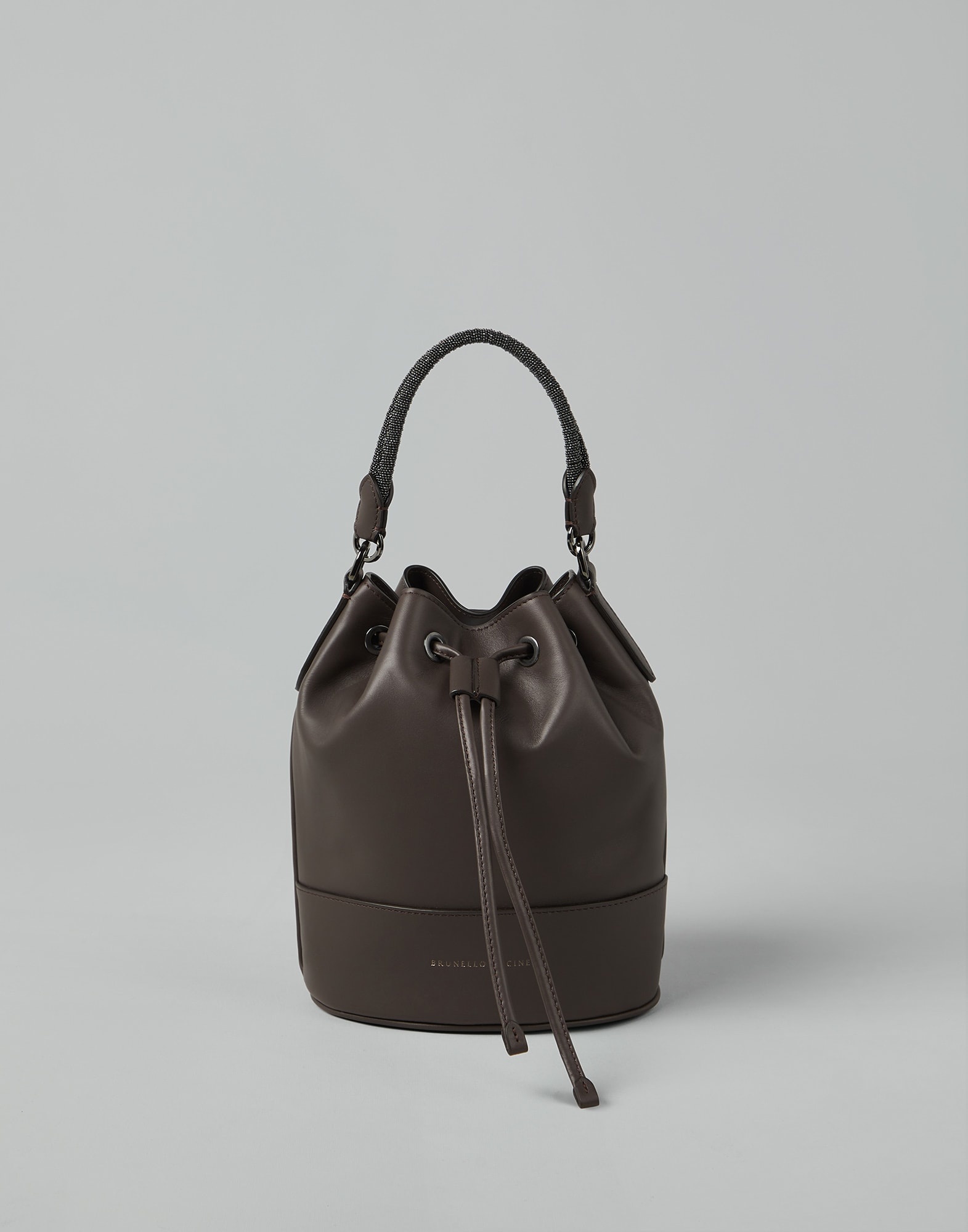 Calfskin bucket bag with precious braided handle - 1