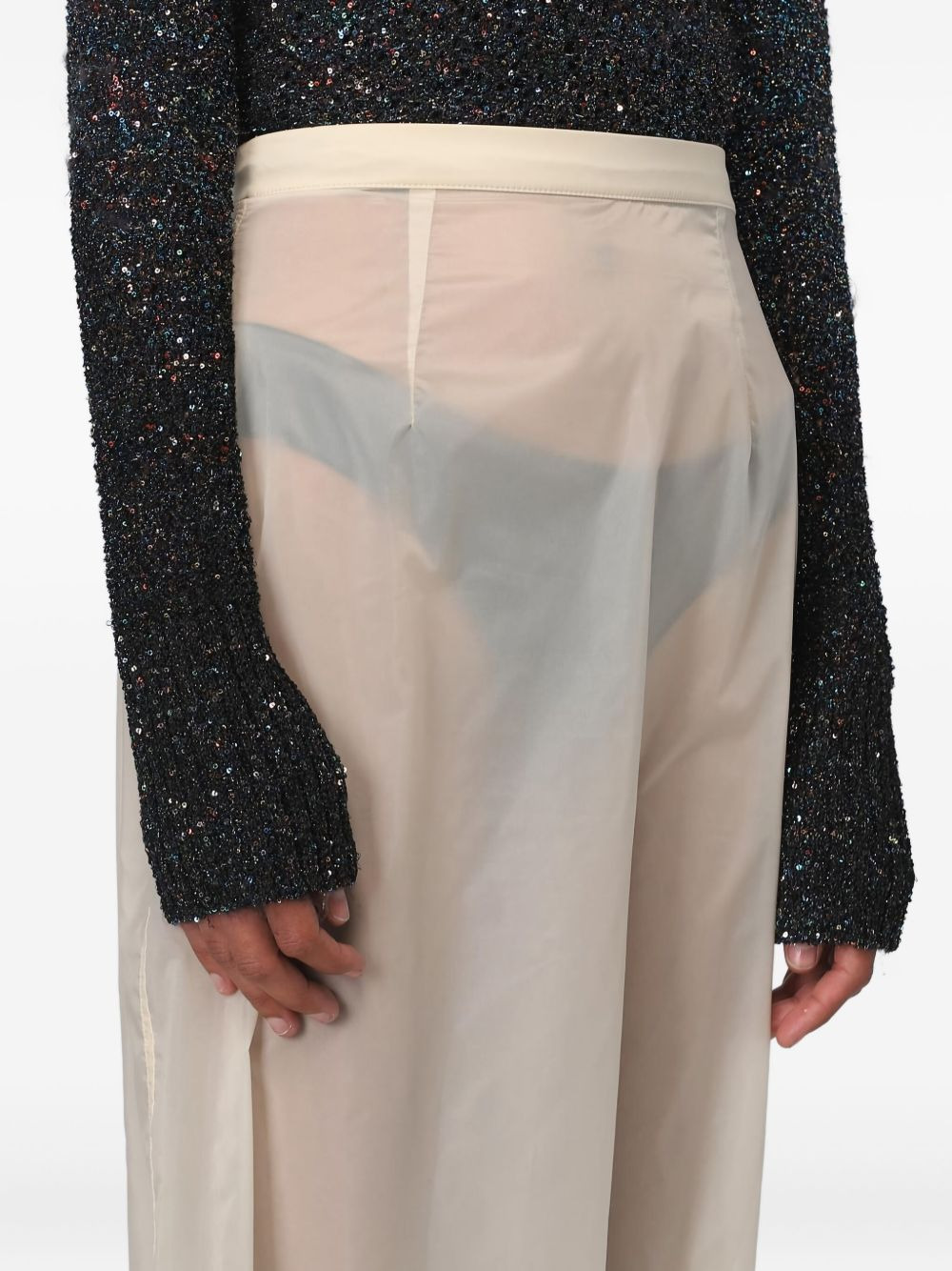 high-waisted chiffon midi skirt - 5