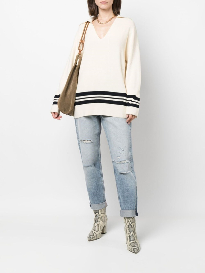 rag & bone stripe-trim oversized jumper outlook