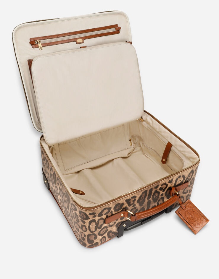 Small pet carrier bag in leopard-print Crespo with branded plate - 6