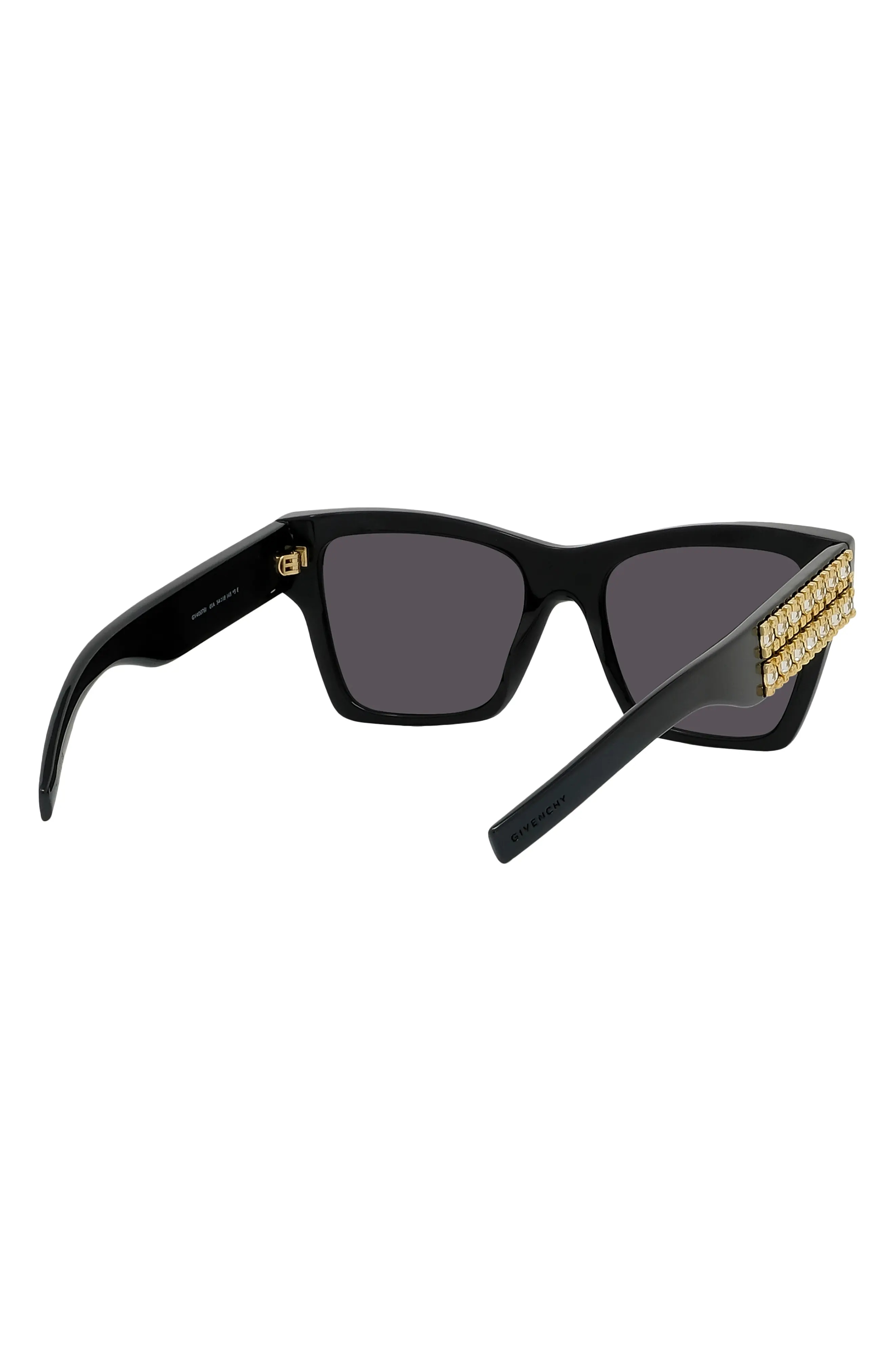 Plumeties 54mm Square Sunglasses in Shiny Black /Smoke - 4