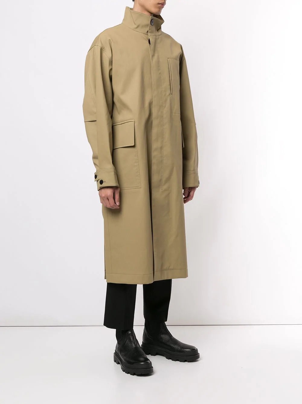 hi-neck trench coat - 3