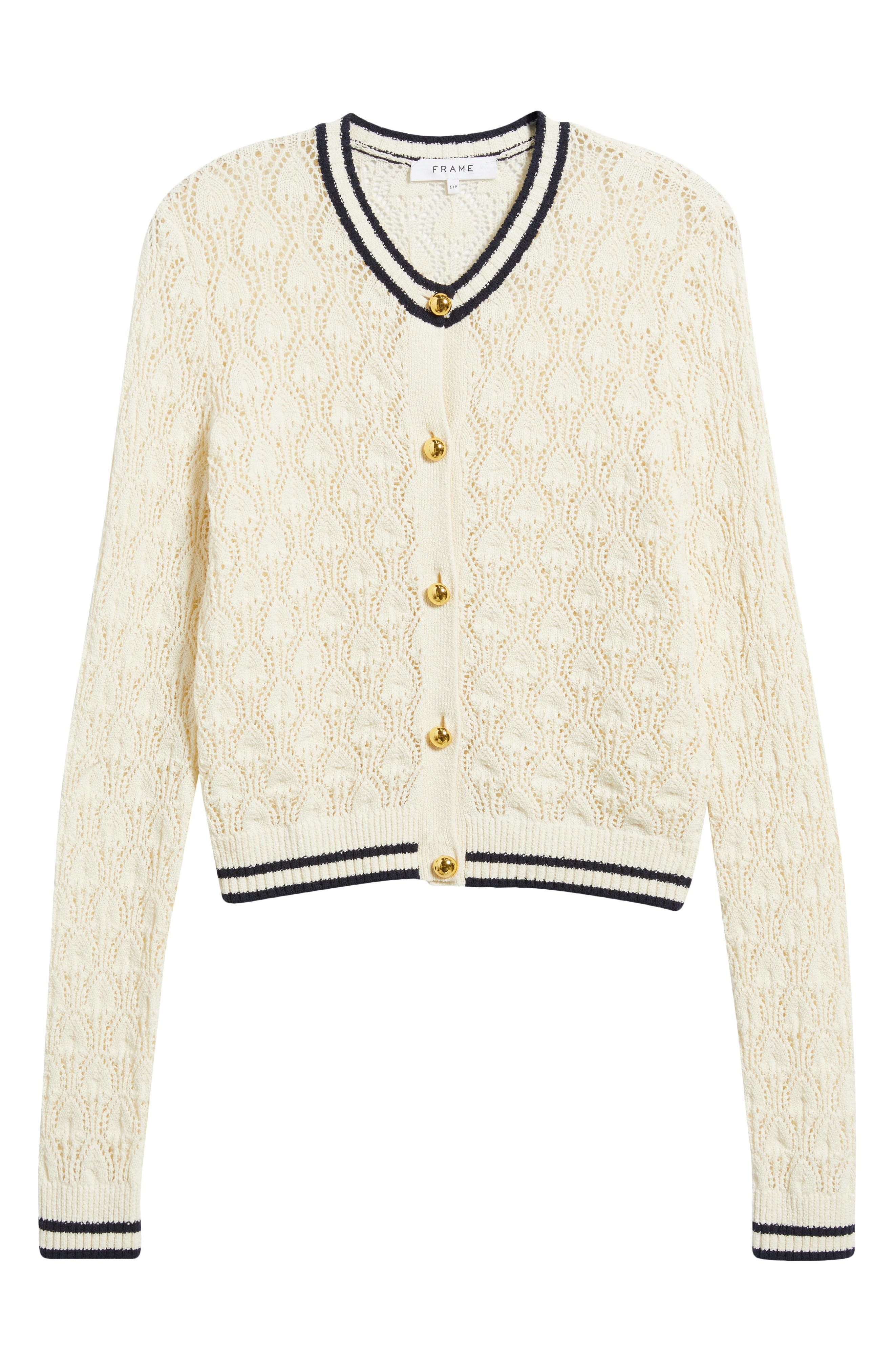 FRAME The Rookie Open Stitch Cardigan in Cream Multi at Nordstrom - 5