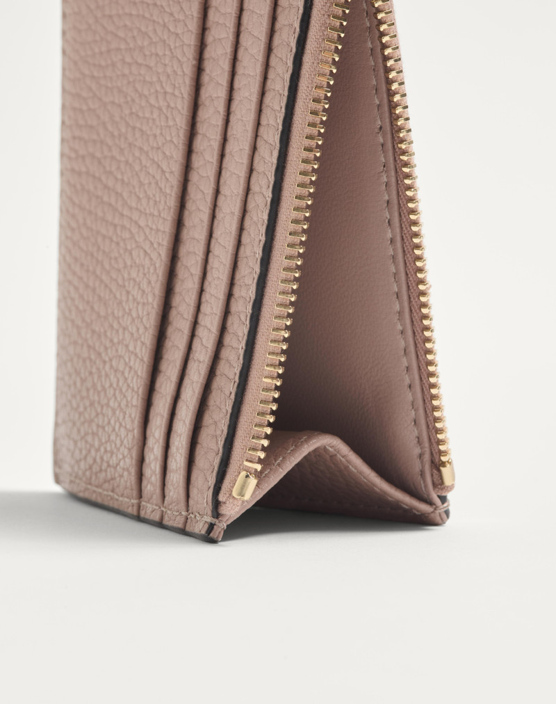Valentino ROCKSTUD GRAINY CALFSKIN CARDHOLDER WITH ZIPPER outlook