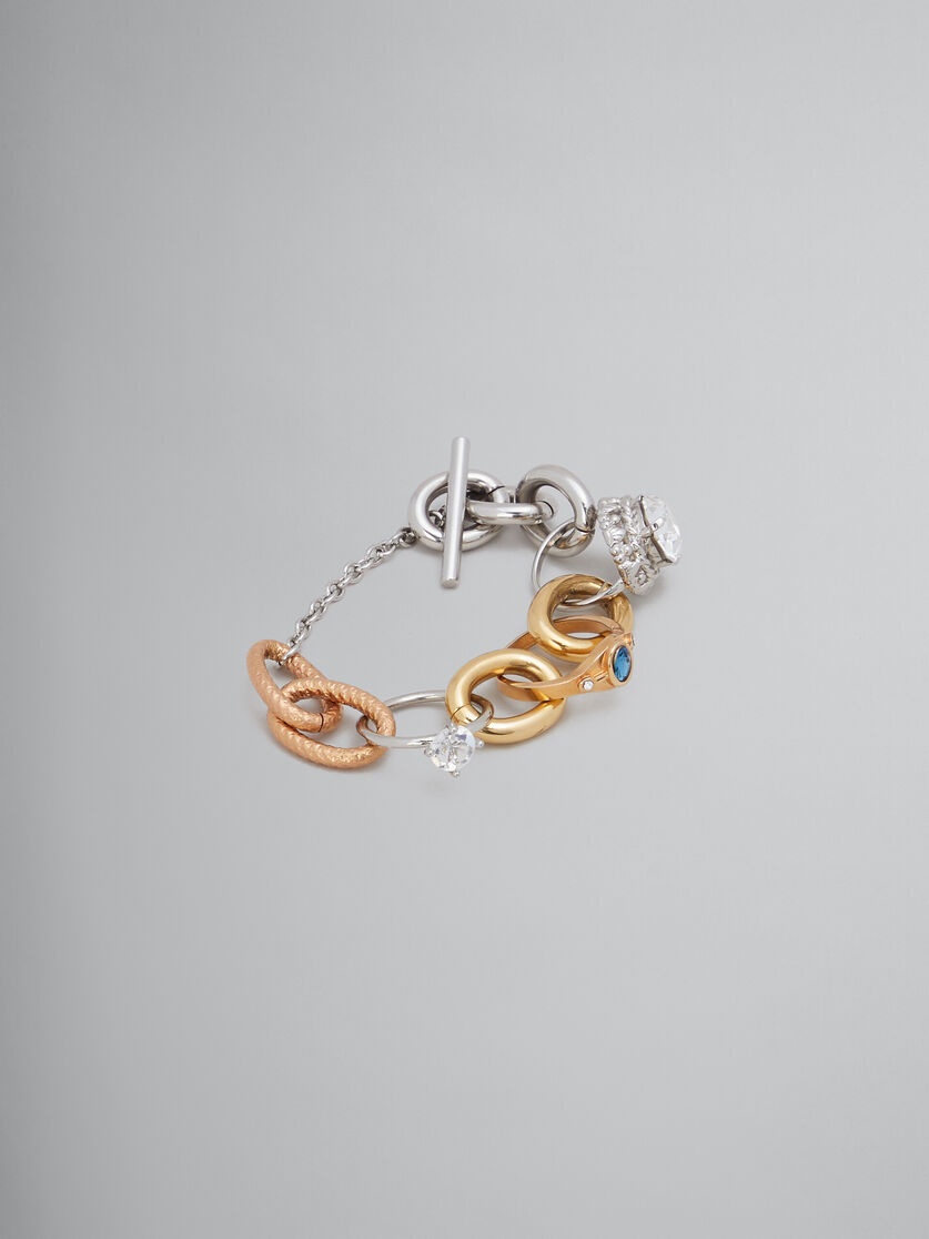 Marni MIXED LINK CHAIN BRACELET WITH JEWELLED RINGS | REVERSIBLE