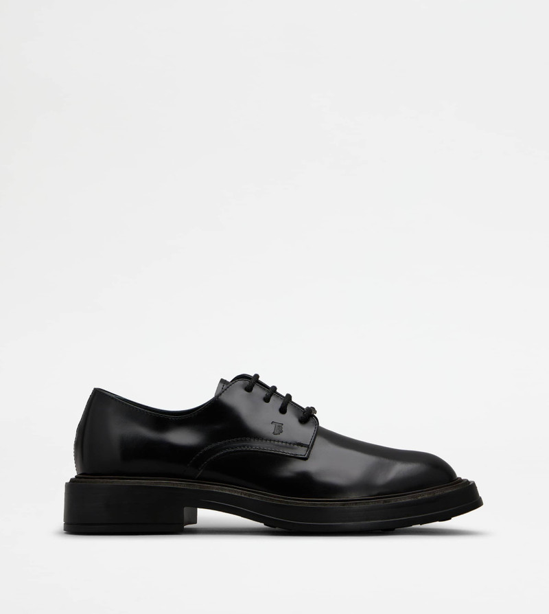 LACE-UPS IN LEATHER - BLACK 1