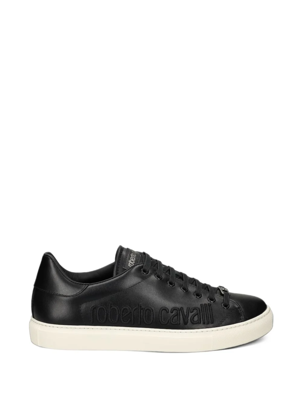 logo-embossed leather sneakers - 1