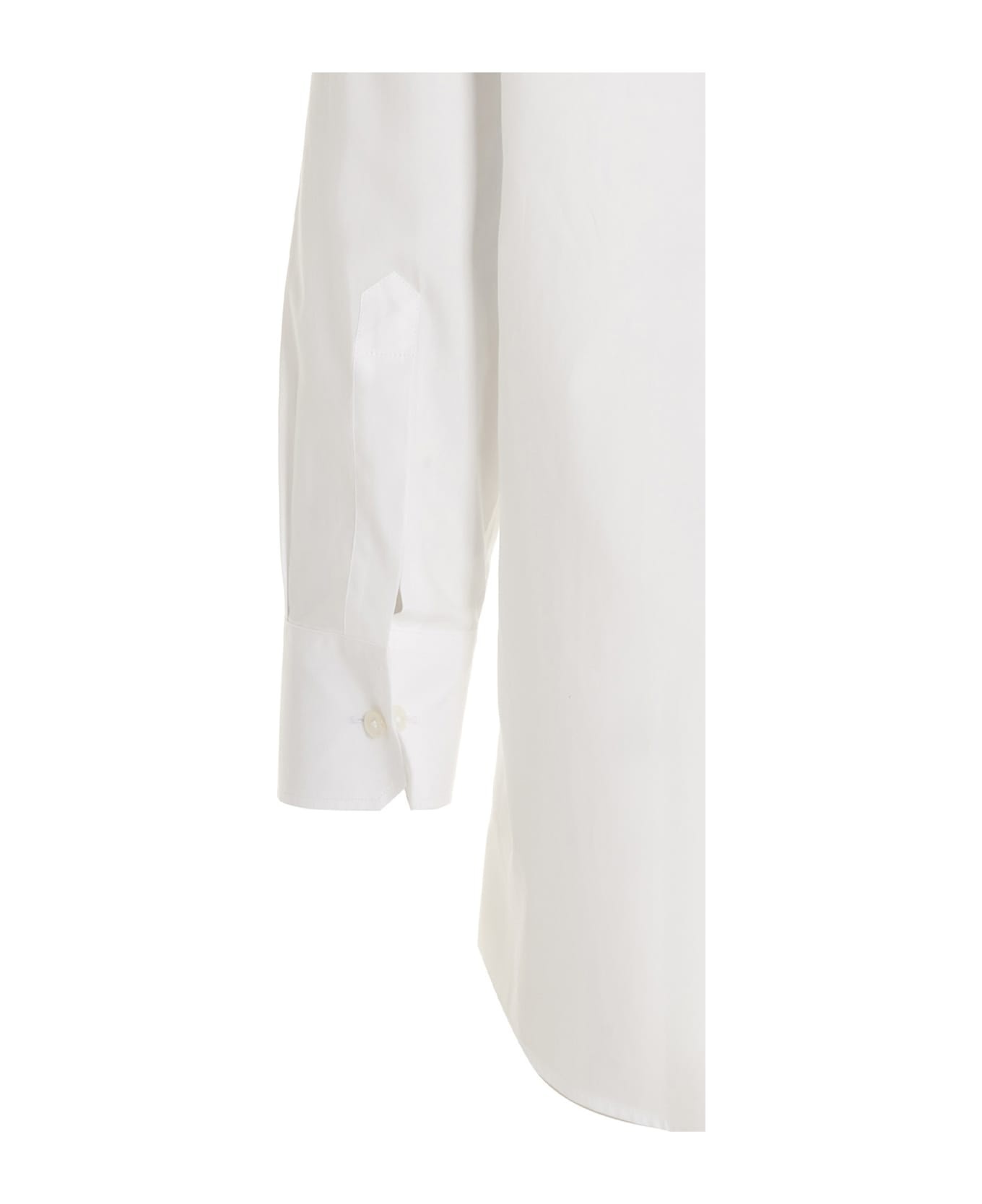 Band Collar Plain Long Shirt - 4