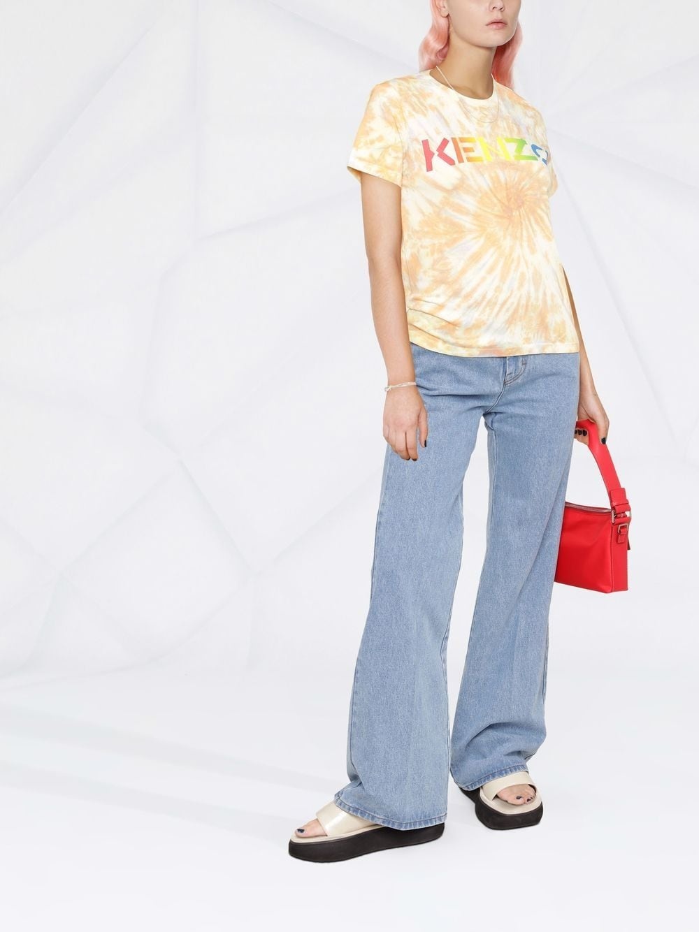 logo-print tie-dye T-shirt - 3