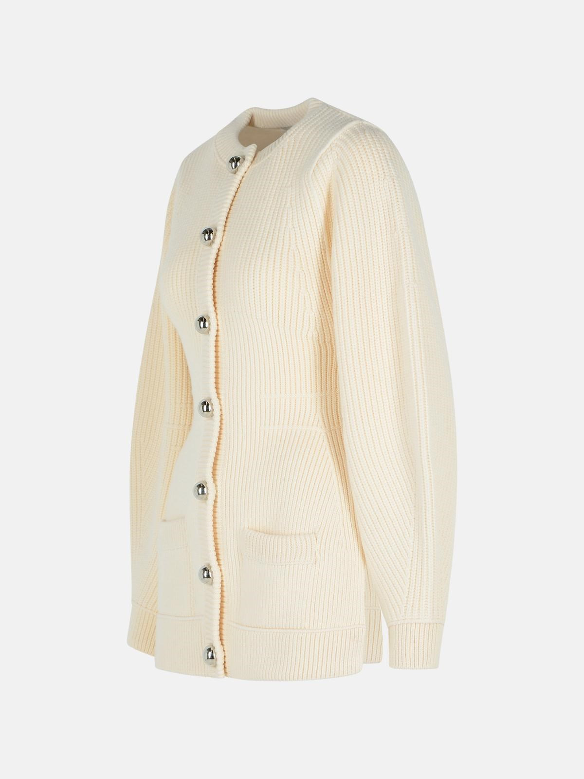 IVORY WOOL CARDIGAN - 2