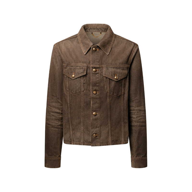 Coffee Indigo Denim Long-Sleeved Shirt 1