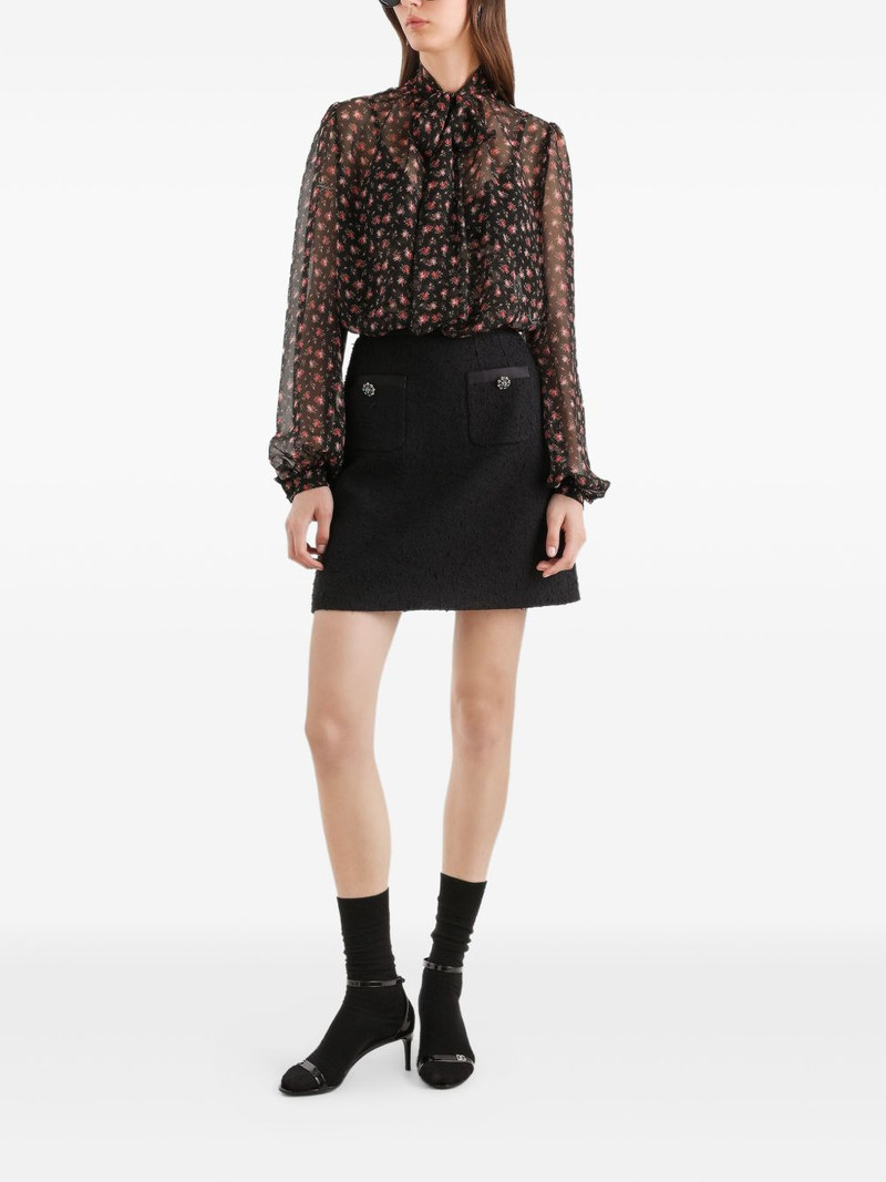 Dolce & Gabbana tie-neck floral blouse outlook