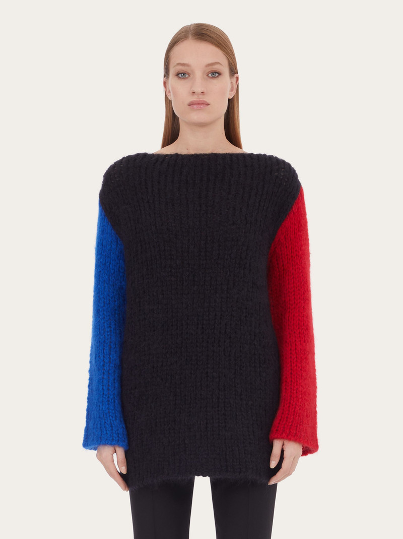 FERRAGAMO Color block sleeve sweater outlook