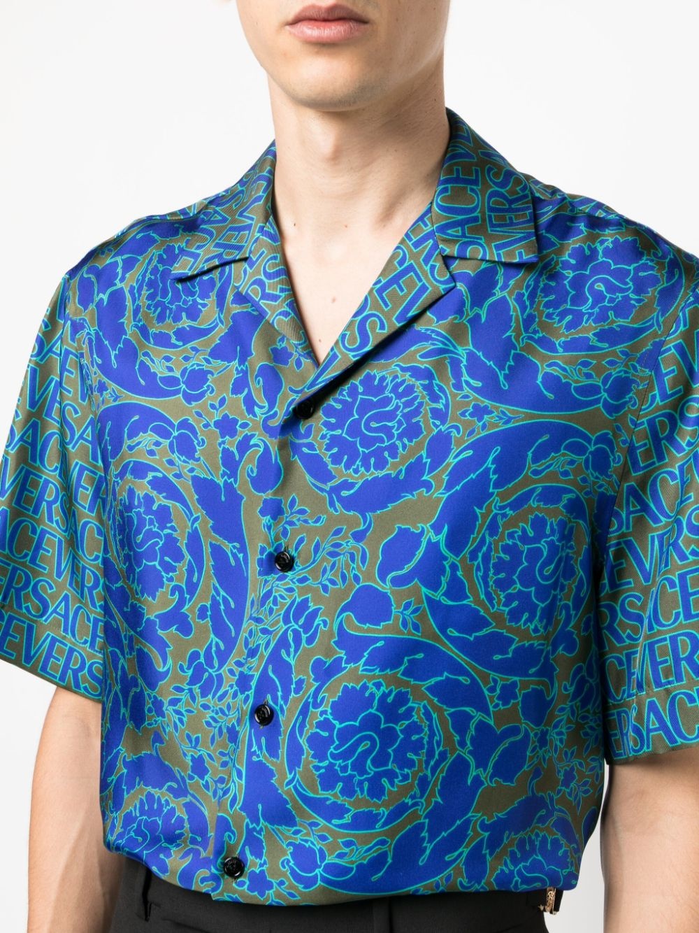 Versace nautical-print short-sleeve Silk Shirt - Farfetch